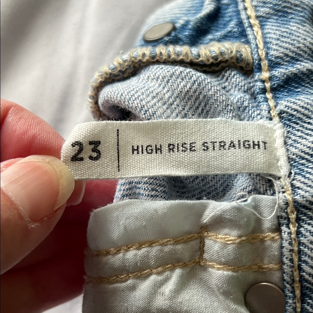PacSun High Rise Straight Distressed Jean Shorts - Picture 5 of 5